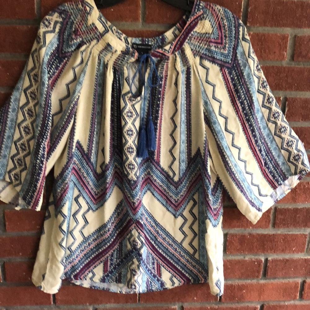 New Directions print blouse-large size -